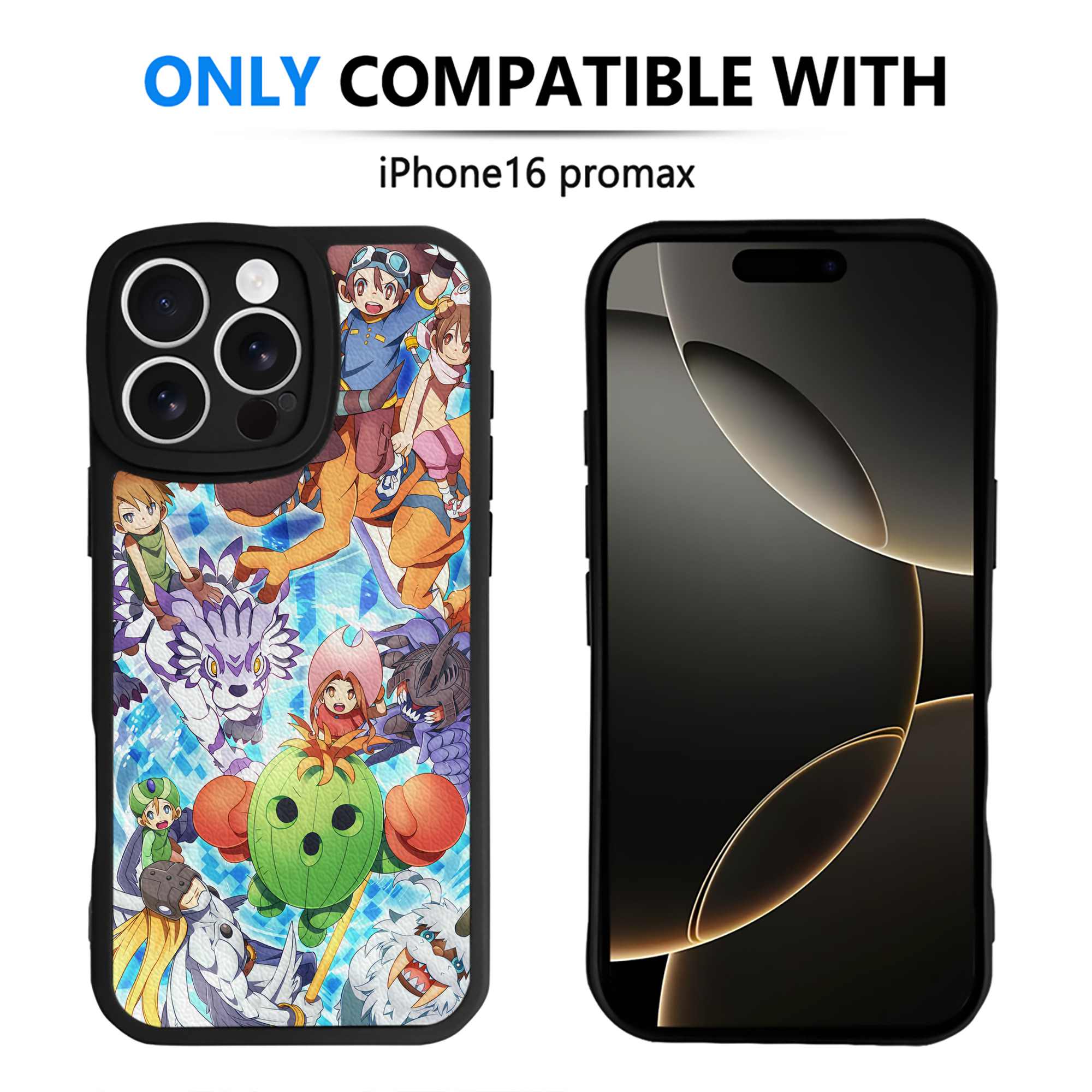 （画像用） Digimon デジタルモンスター/デジモン 【iPhone 16シリーズ対応】シリコンスマホケース（レザー調） 材質：シリコン